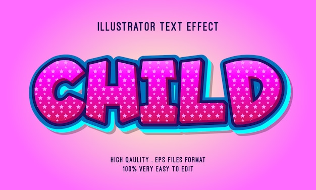 Efecto de texto editable, estilo de dibujos animados infantiles