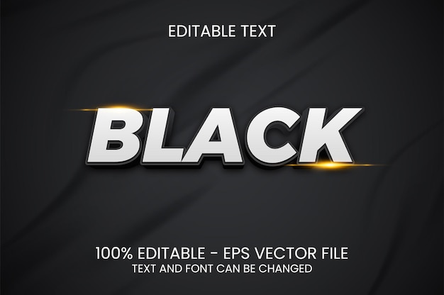 Efecto de texto editable de estilo de dibujos animados de texto negro vector premium