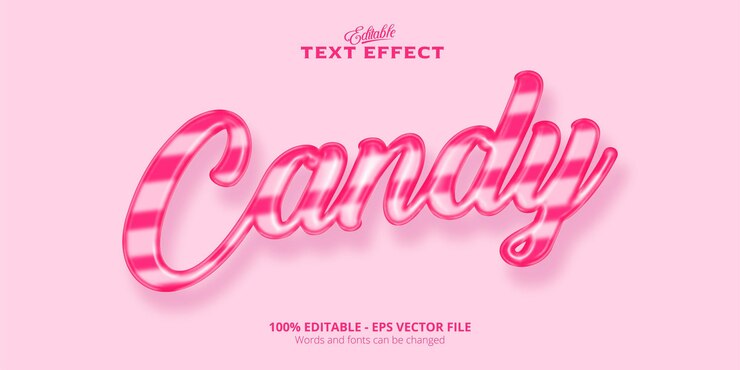 Vector efecto de texto editable de estilo dulce de texto de caramelo