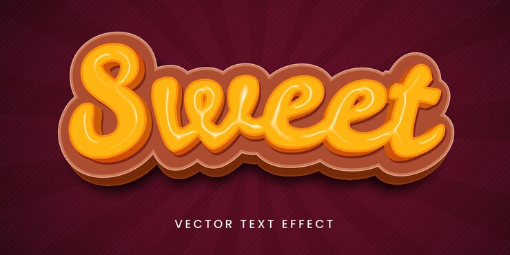Vector efecto de texto editable en estilo dulce