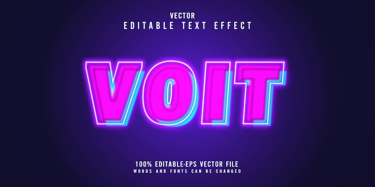Vector efecto de texto editable en estilo de espacio vacío