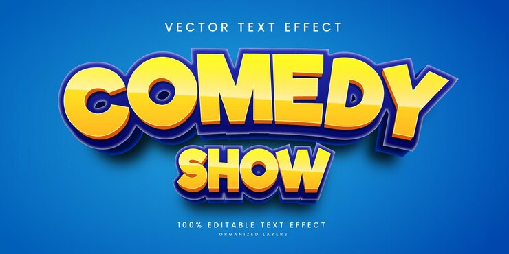 Vector efecto de texto editable en estilo de espectáculo de comedia