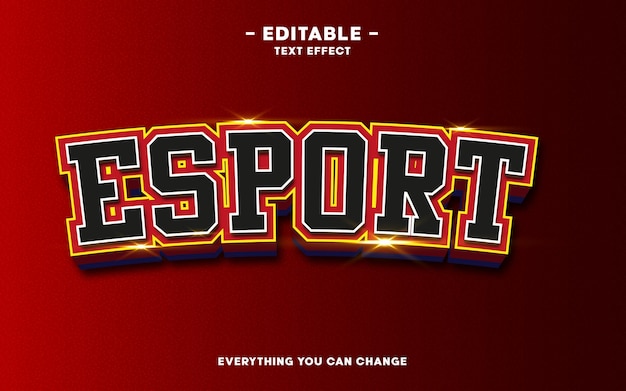 Efecto de texto editable, estilo esport