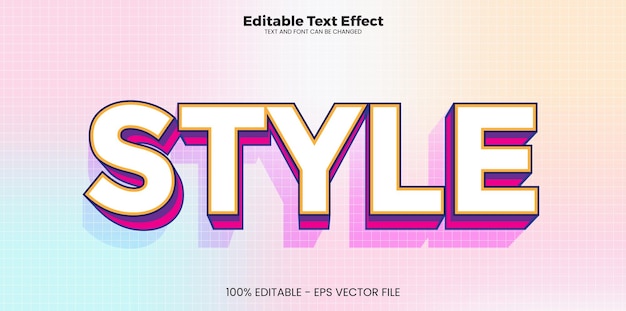 Efecto de texto editable de estilo en estilo de tendencia moderna