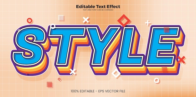Efecto de texto editable de estilo en estilo de tendencia moderna