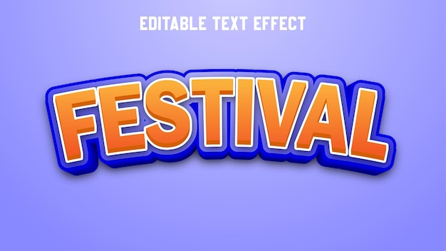 Efecto de texto editable con estilo festival.