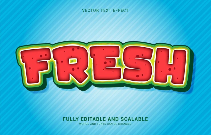 Vector efecto de texto editable el estilo fresco se puede usar para hacer título