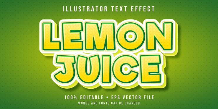 Vector efecto de texto editable - estilo de fruta de limón