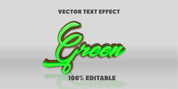 Efecto de texto editable estilo de fuente retro pop verde 3D