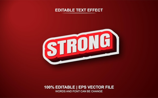 Vector efecto de texto editable de estilo fuerte