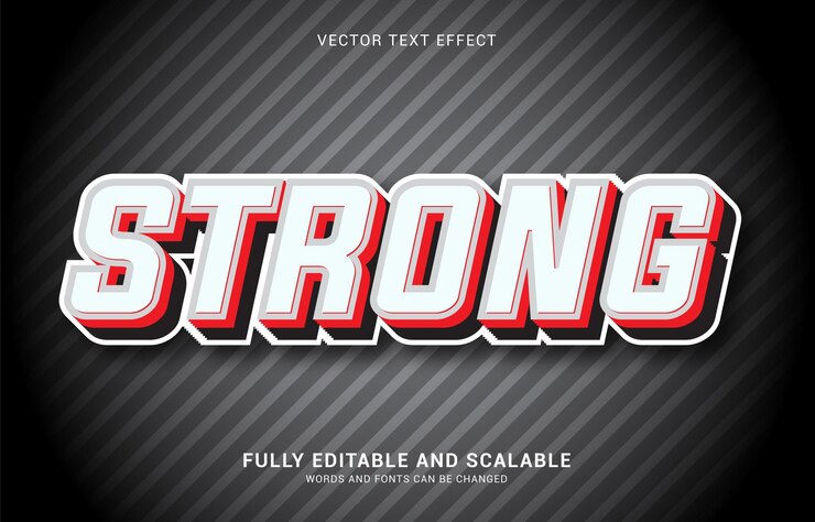 Vector efecto de texto editable estilo fuerte