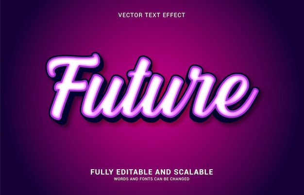 Vector efecto de texto editable el estilo futuro se puede usar para hacer título