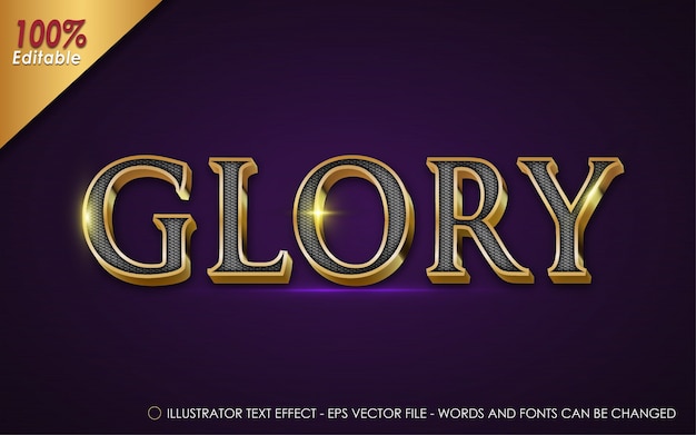 Efecto de texto editable, estilo glory