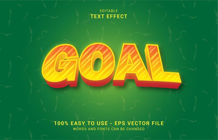 Vector efecto de texto editable, el estilo goal shine se puede usar para hacer título