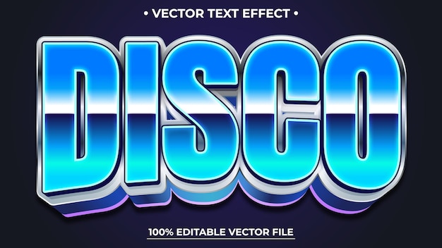 Efecto de texto editable Estilo de gradiente de plantilla 3D de Disco Party