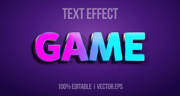 Vector efecto de texto editable: estilo gráfico del logotipo del juego