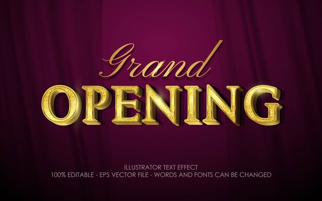 Efecto de texto editable, estilo Gran Apertura