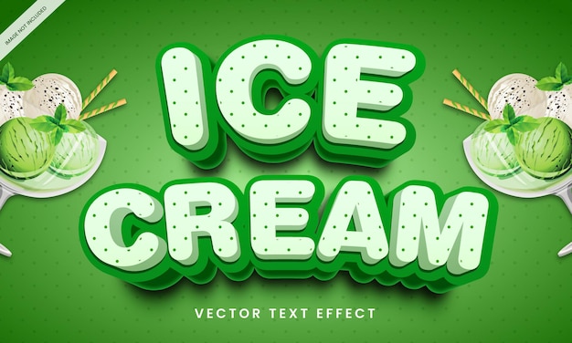 Efecto de texto editable en estilo helado saludable