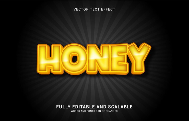 Vector efecto de texto editable, el estilo honey se puede usar para hacer título