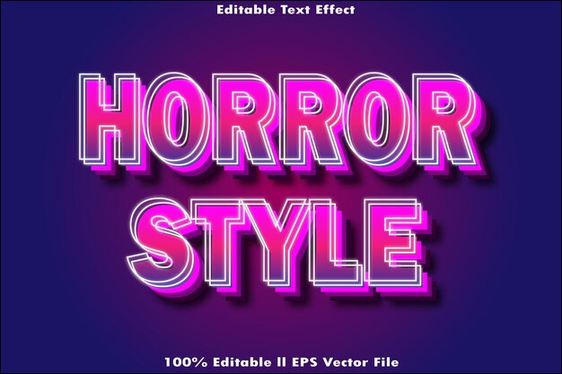 Efecto de texto editable de estilo horror