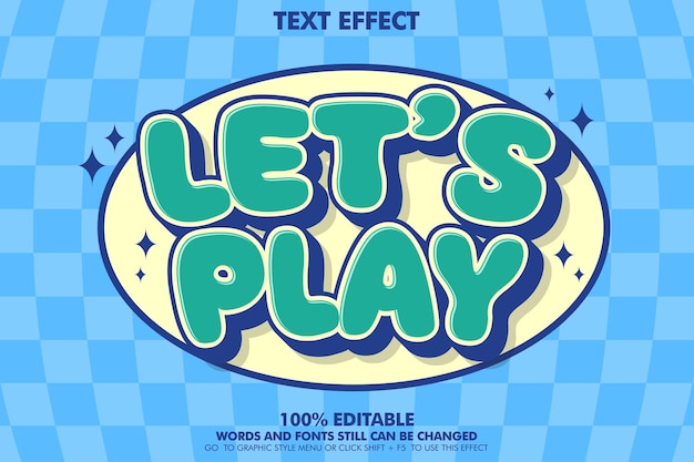 Efecto de texto editable en estilo infantil lúdico