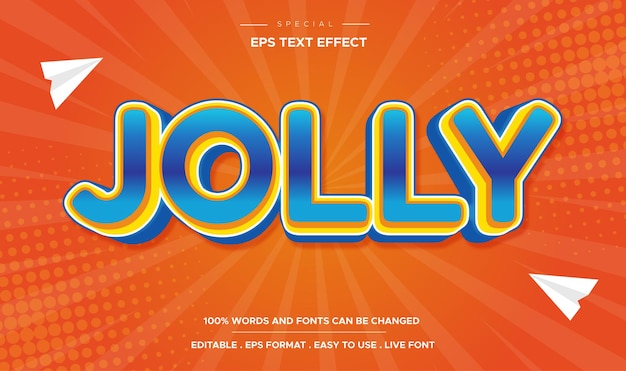 Efecto de texto editable estilo jolly 3d