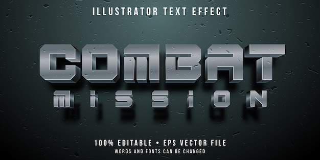 Efecto de texto editable: estilo de juego de combate de guerra