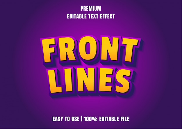 Efecto de texto editable - estilo de juego de front lines