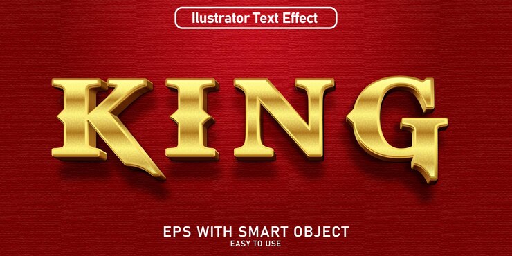 Vector efecto de texto editable - estilo king