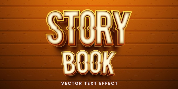 Vector efecto de texto editable en estilo libro de cuentos