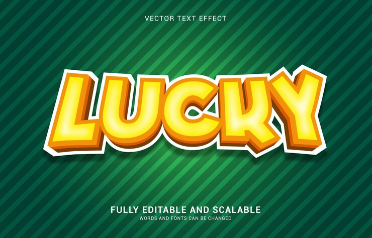 Vector efecto de texto editable el estilo lucky se puede usar para hacer título