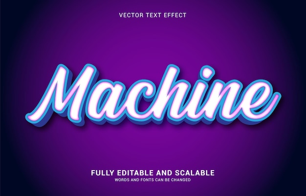 Vector efecto de texto editable estilo de máquina