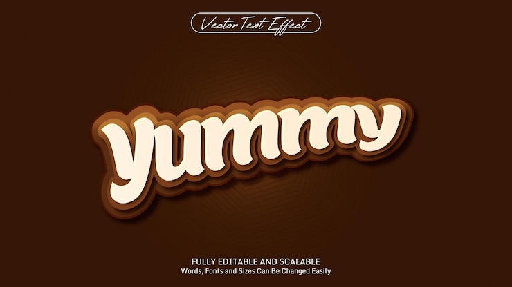 Vector efecto de texto editable con estilo de marca de chocolate o caramelo