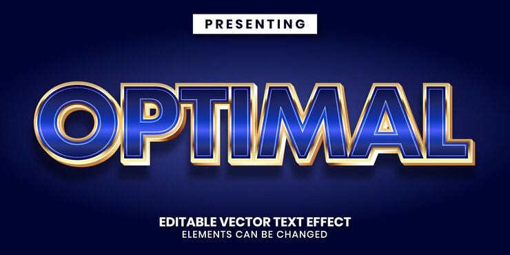 Vector efecto de texto editable: estilo metálico dorado azul brillante