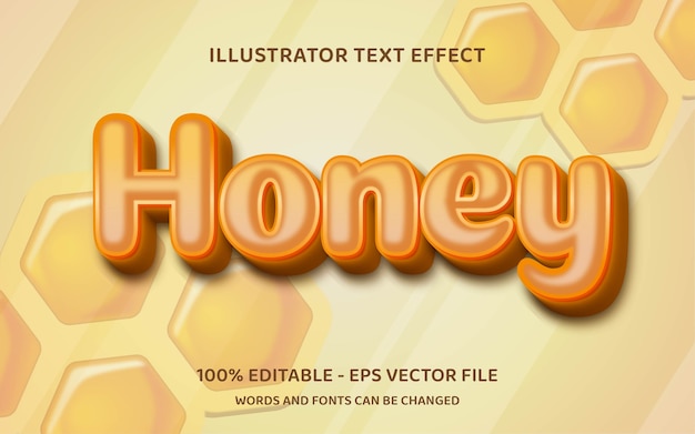 Efecto de texto editable, estilo miel