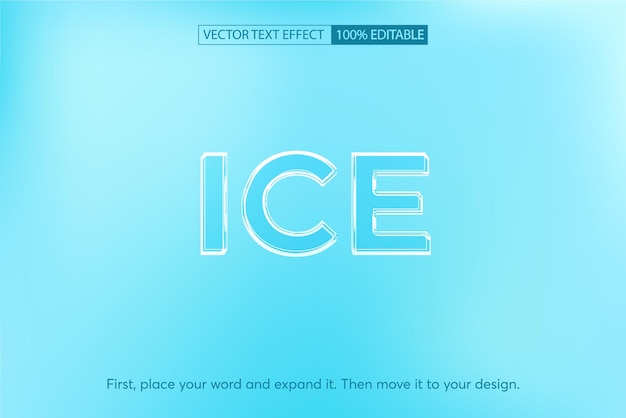 Vector efecto de texto editable de estilo moderno de hielo frío