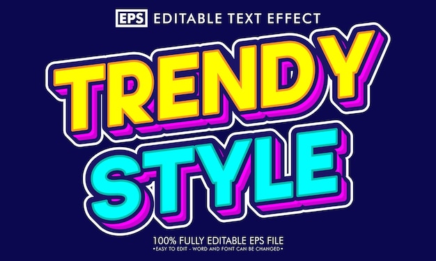 Efecto de texto editable de estilo moderno