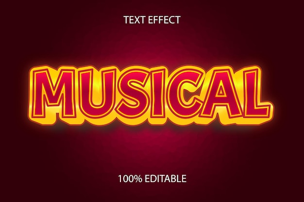 Efecto de texto editable ESTILO MUSICAL ORO