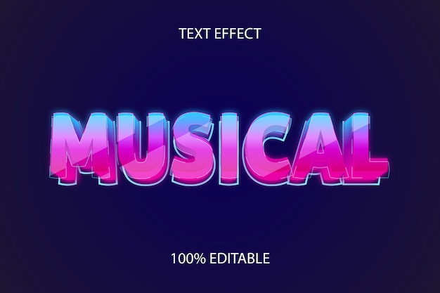 Efecto de texto editable ESTILO MUSICAL VIDRIO NEÓN