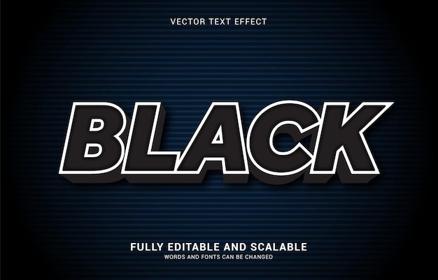 Vector efecto de texto editable estilo negro.