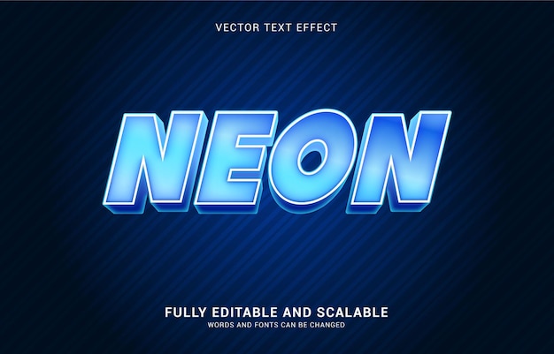 Vector efecto de texto editable, el estilo neon se puede usar para hacer título