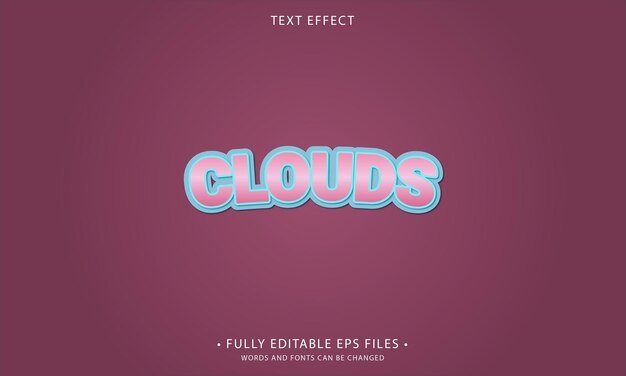 Efecto de texto editable estilo NUBES