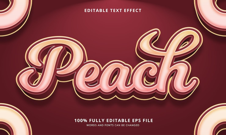 Vector efecto de texto editable de estilo peach