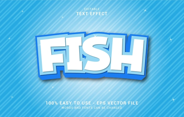 Efecto de texto editable, el estilo de pez se puede usar para hacer un título
