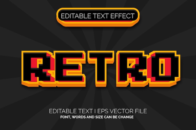 Efecto de texto editable estilo pixel art retro