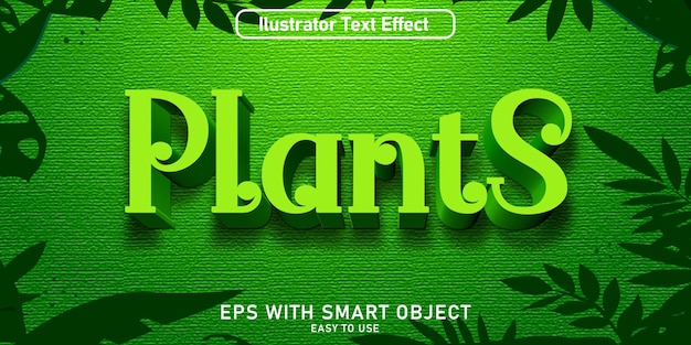 Efecto de texto editable - estilo PLANTAS