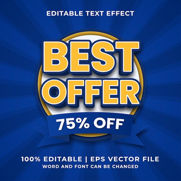 Efecto de texto editable: estilo de plantilla 3d de la mejor oferta vector premium