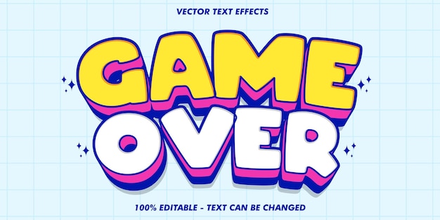 Efecto de texto editable de estilo de plantilla de dibujos animados 3D de vector premium
