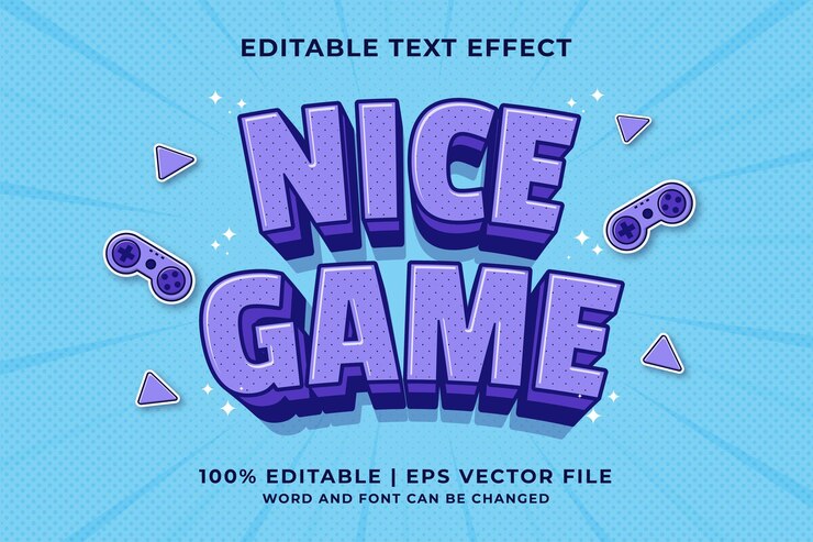 Vector efecto de texto editable: estilo de plantilla de dibujos animados de buen juego vector premium