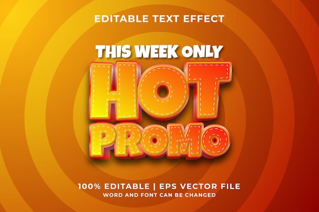 Efecto de texto editable: estilo de plantilla de promoción caliente vector premium